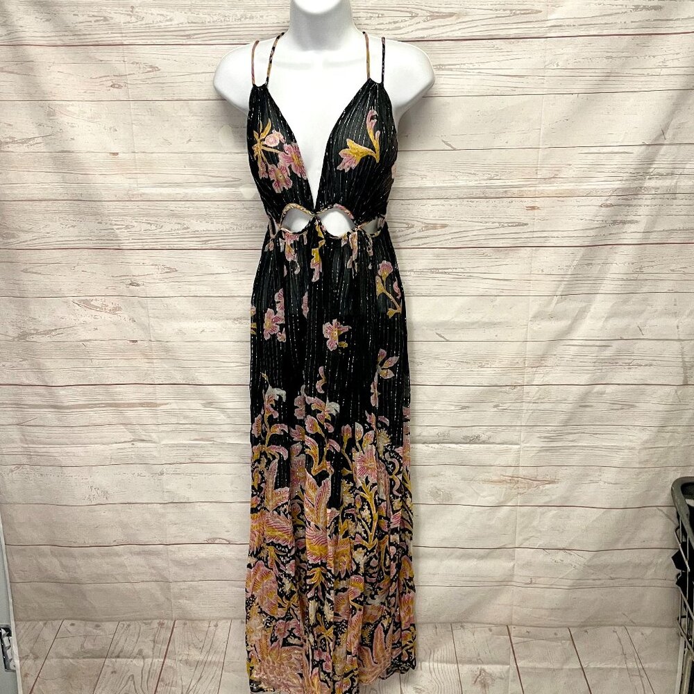Anthropologie Sheer Cut-Out Maxi Dress - Picture 1 of 14